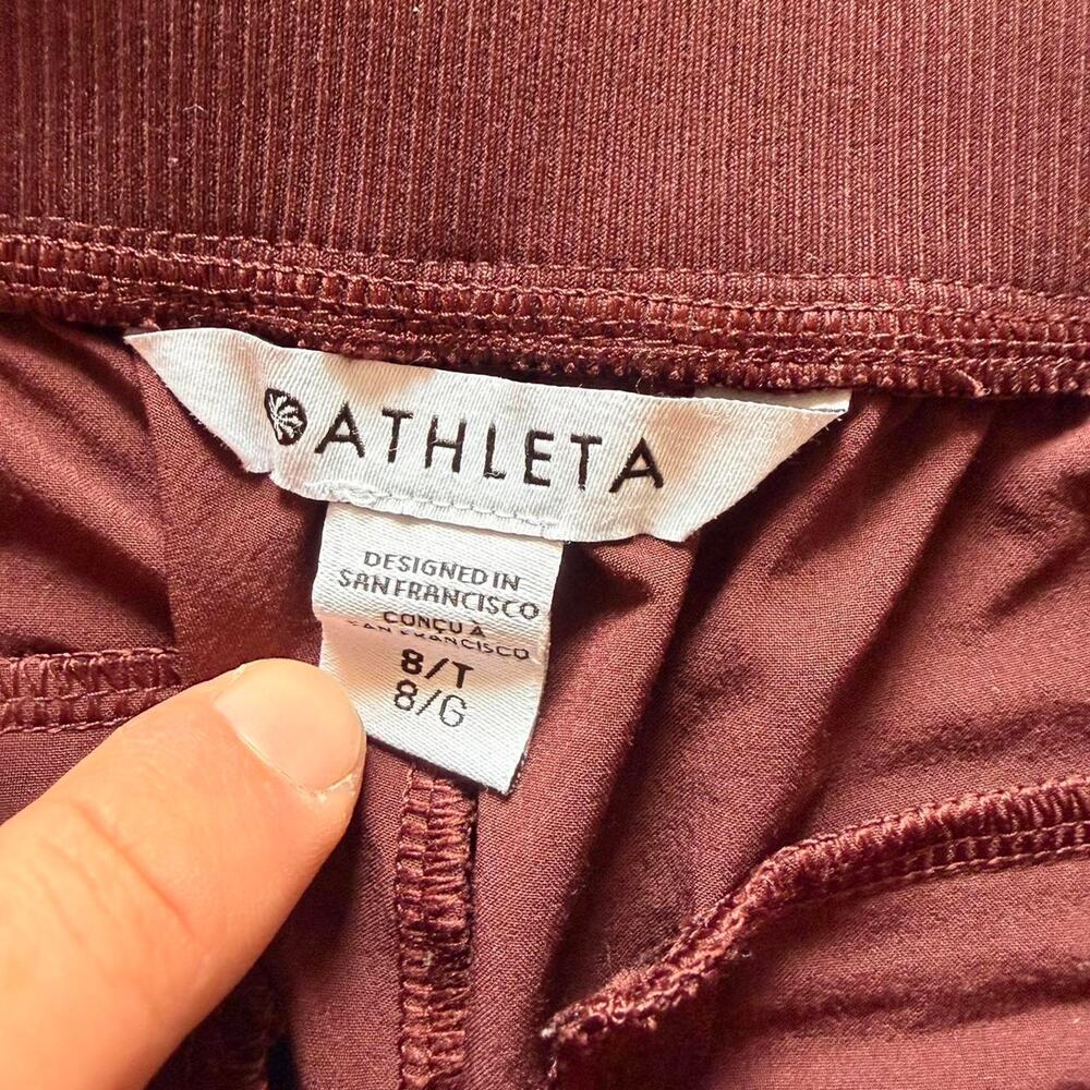 Athleta burgundy high waisted leggings with - Picture 3 of 3